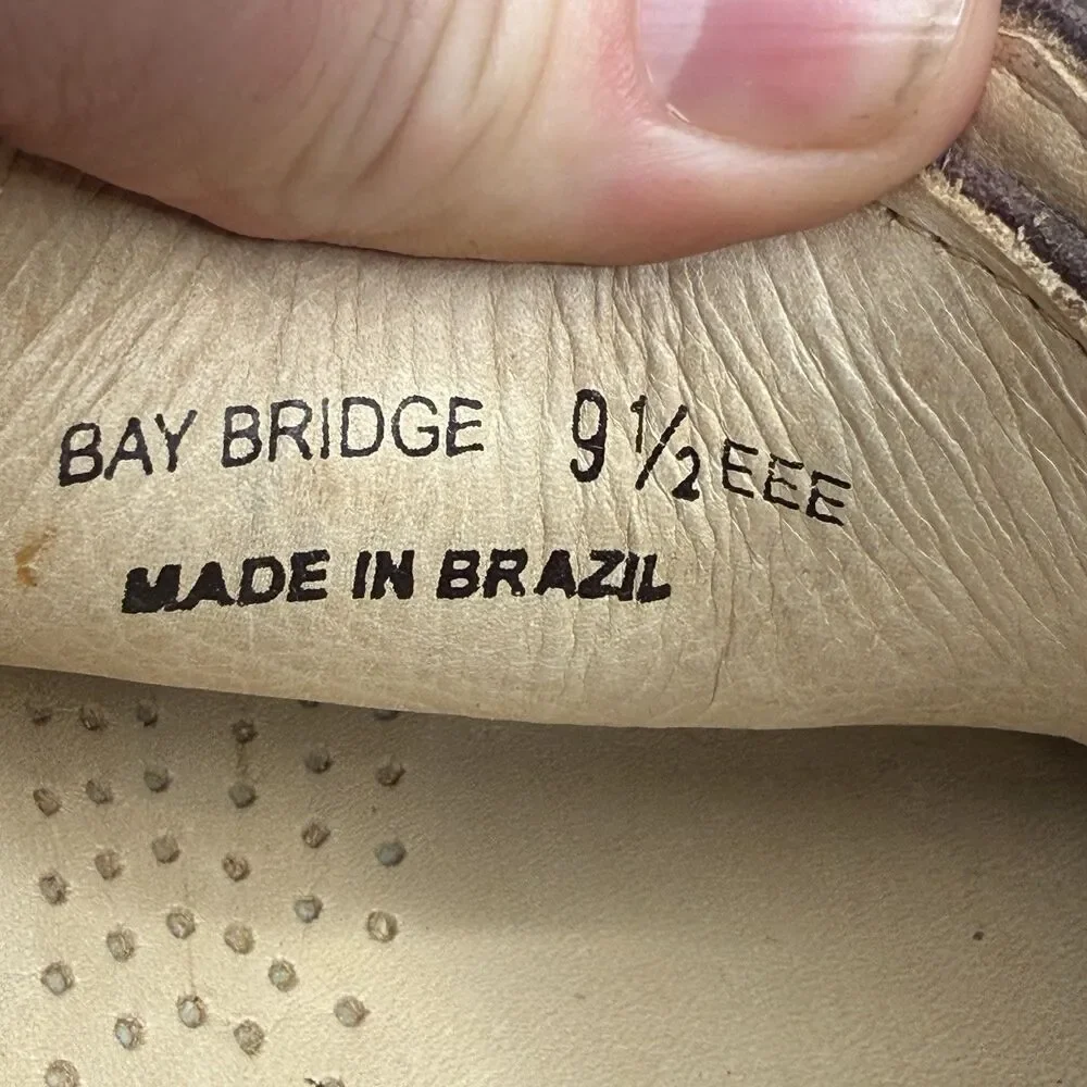 Belvedere Studio Oxford Shoes Mens 9.5 EEE Brown Leather Split Toe EUC